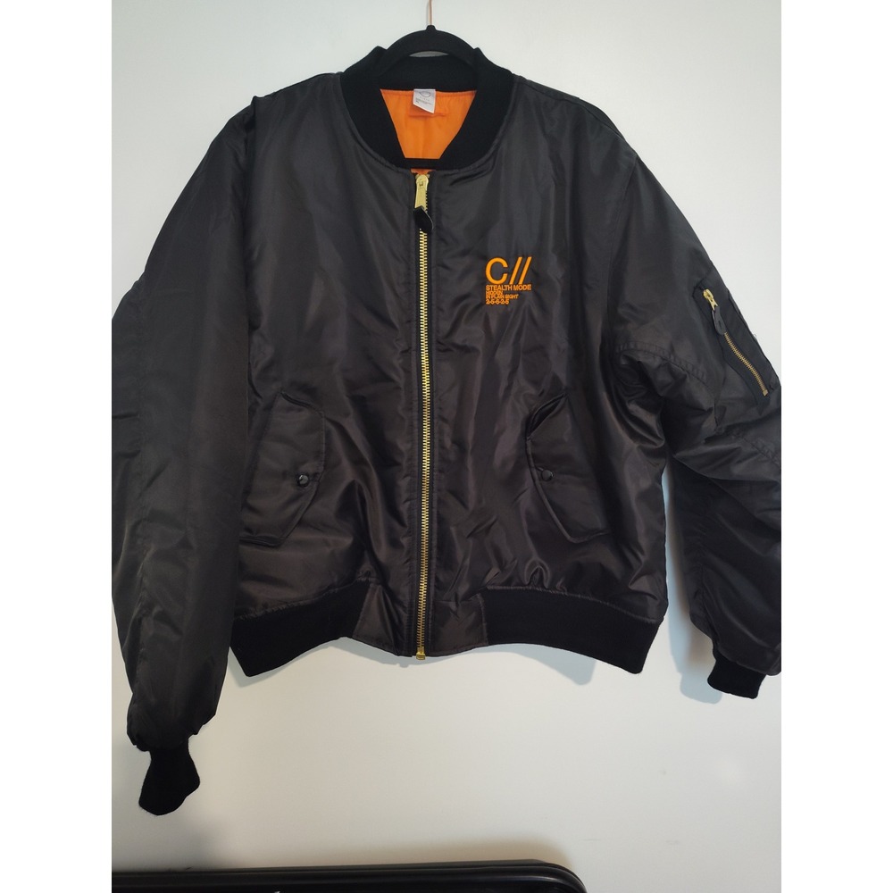 Cloak‎ x Rothco Stealth Mode MA-1 Bomber Jacket Black Orange XL Streetwear